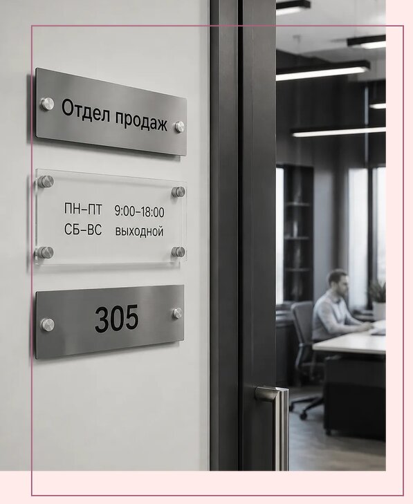 Офисные таблички на дверь в Россоши по цене от 5081 р. | Аванза-Рсс